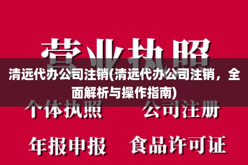 清远代办公司注销(清远代办公司注销，全面解析与操作指南)