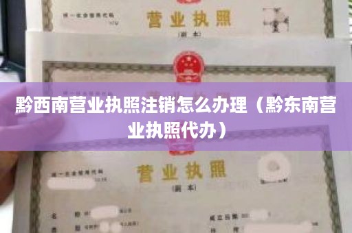 黔西南营业执照注销怎么办理（黔东南营业执照代办）