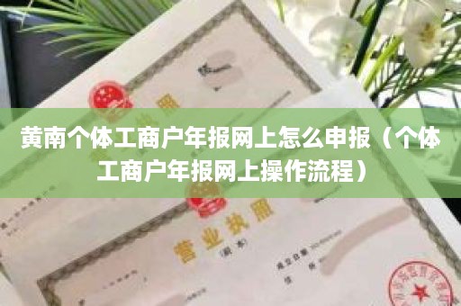 黄南个体工商户年报网上怎么申报（个体工商户年报网上操作流程）