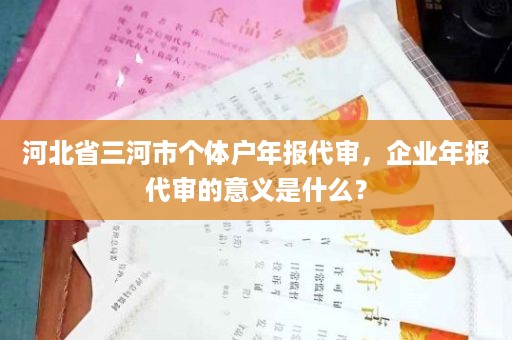 河北省三河市个体户年报代审，企业年报代审的意义是什么？