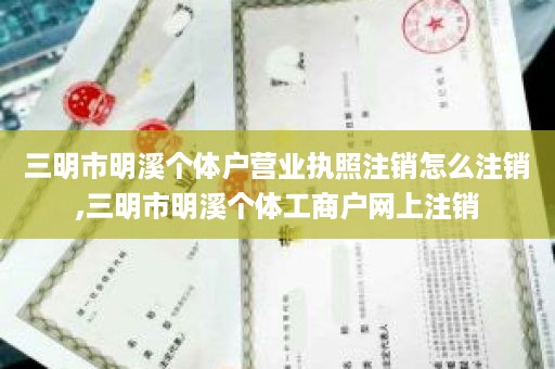 三明市明溪个体户营业执照注销怎么注销,三明市明溪个体工商户网上注销