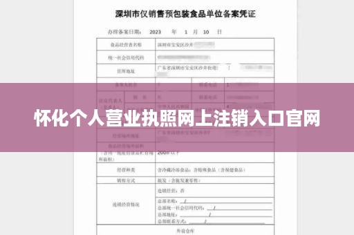 怀化个人营业执照网上注销入口官网