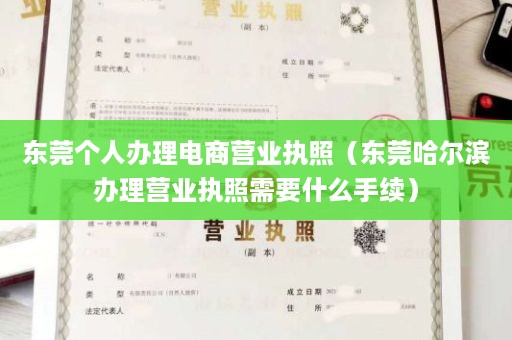 东莞个人办理电商营业执照（东莞哈尔滨办理营业执照需要什么手续）