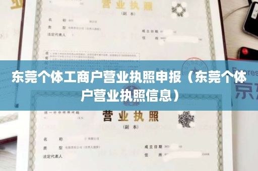 东莞个体工商户营业执照申报（东莞个体户营业执照信息）