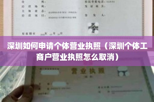 深圳如何申请个体营业执照（深圳个体工商户营业执照怎么取消）