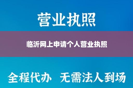 临沂网上申请个人营业执照