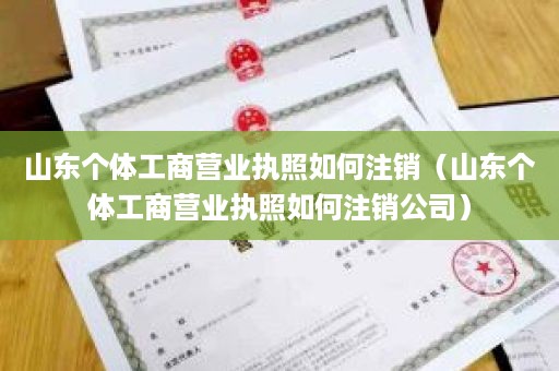 山东个体工商营业执照如何注销（山东个体工商营业执照如何注销公司）