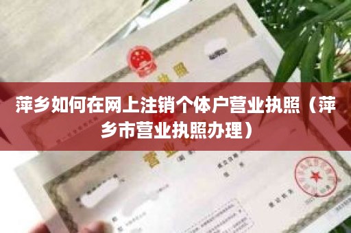 萍乡如何在网上注销个体户营业执照（萍乡市营业执照办理）