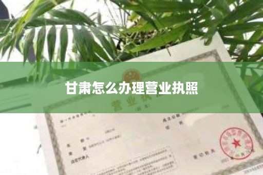 甘肃怎么办理营业执照