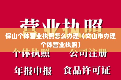 保山个体营业执照怎么办理（文山市办理个体营业执照）