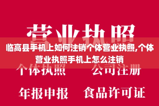 临高县手机上如何注销个体营业执照,个体营业执照手机上怎么注销