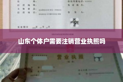 山东个体户需要注销营业执照吗