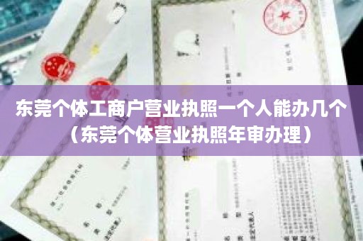 东莞个体工商户营业执照一个人能办几个（东莞个体营业执照年审办理）