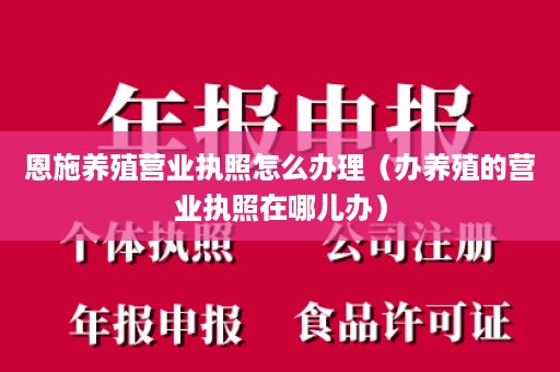 恩施养殖营业执照怎么办理（办养殖的营业执照在哪儿办）