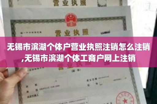 无锡市滨湖个体户营业执照注销怎么注销,无锡市滨湖个体工商户网上注销