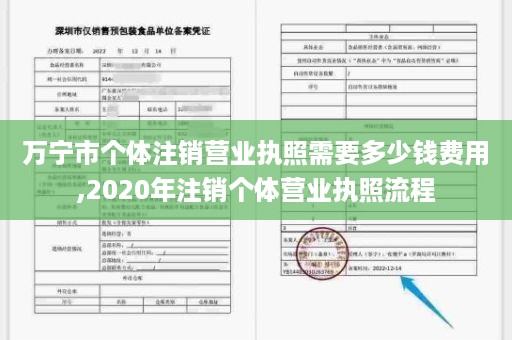 万宁市个体注销营业执照需要多少钱费用,2020年注销个体营业执照流程