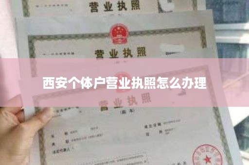 西安个体户营业执照怎么办理