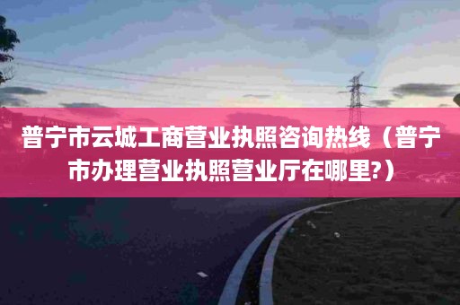 普宁市云城工商营业执照咨询热线（普宁市办理营业执照营业厅在哪里?）