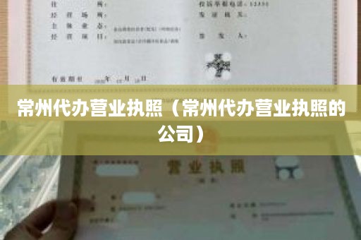 常州代办营业执照（常州代办营业执照的公司）