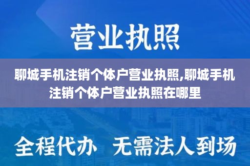 聊城手机注销个体户营业执照,聊城手机注销个体户营业执照在哪里