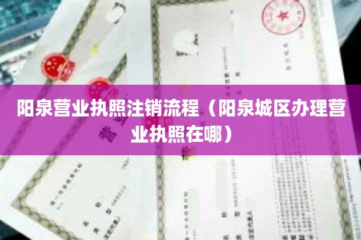 阳泉营业执照注销流程（阳泉城区办理营业执照在哪）