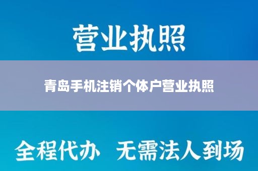 青岛手机注销个体户营业执照