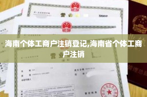 海南个体工商户注销登记,海南省个体工商户注销