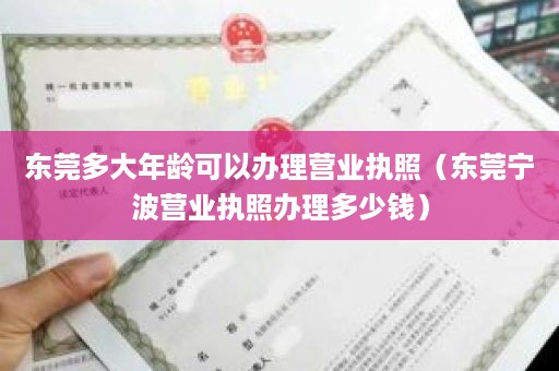 东莞多大年龄可以办理营业执照（东莞宁波营业执照办理多少钱）