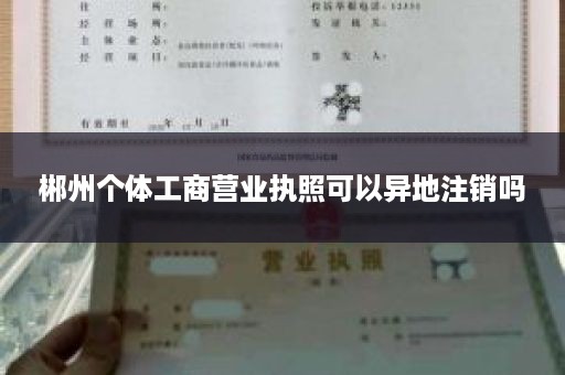 郴州个体工商营业执照可以异地注销吗