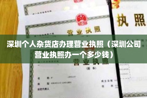 深圳个人杂货店办理营业执照（深圳公司营业执照办一个多少钱）