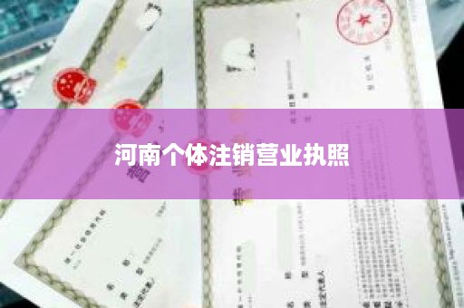 河南个体注销营业执照