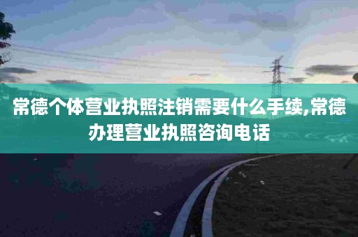 常德个体营业执照注销需要什么手续,常德办理营业执照咨询电话