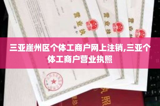 三亚崖州区个体工商户网上注销,三亚个体工商户营业执照