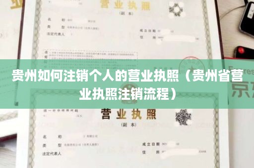 贵州如何注销个人的营业执照（贵州省营业执照注销流程）