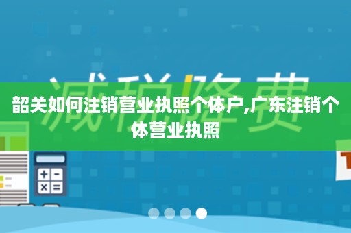 韶关如何注销营业执照个体户,广东注销个体营业执照