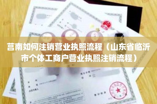 莒南如何注销营业执照流程（山东省临沂市个体工商户营业执照注销流程）