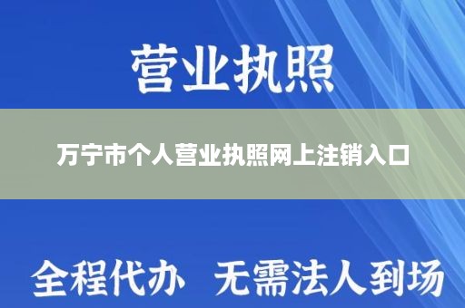 万宁市个人营业执照网上注销入口