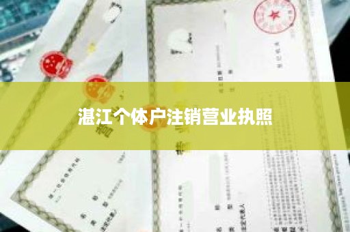 湛江个体户注销营业执照