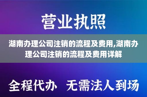 湖南办理公司注销的流程及费用,湖南办理公司注销的流程及费用详解