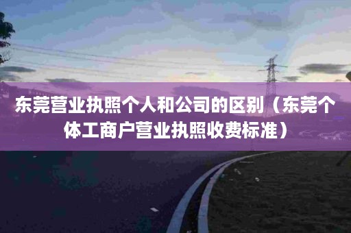 东莞营业执照个人和公司的区别（东莞个体工商户营业执照收费标准）