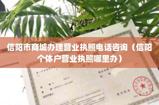 信阳市商城办理营业执照电话咨询（信阳个体户营业执照哪里办）