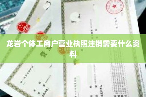 龙岩个体工商户营业执照注销需要什么资料