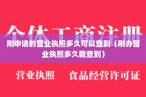 刚申请的营业执照多久可以查到（刚办营业执照多久能查到）