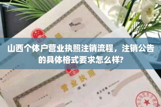 山西个体户营业执照注销流程，注销公告的具体格式要求怎么样?