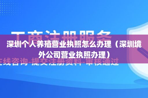 深圳个人养殖营业执照怎么办理（深圳境外公司营业执照办理）