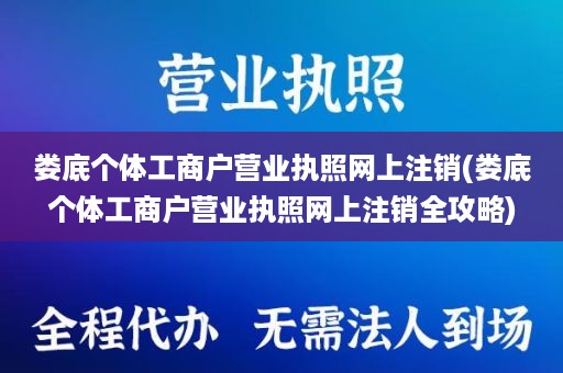 娄底个体工商户营业执照网上注销(娄底个体工商户营业执照网上注销全攻略)