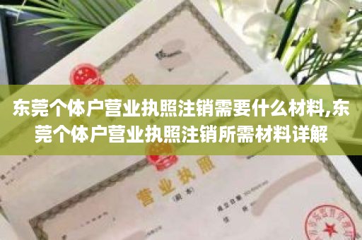 东莞个体户营业执照注销需要什么材料,东莞个体户营业执照注销所需材料详解