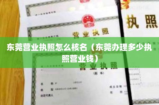 东莞营业执照怎么核名（东莞办理多少执照营业钱）