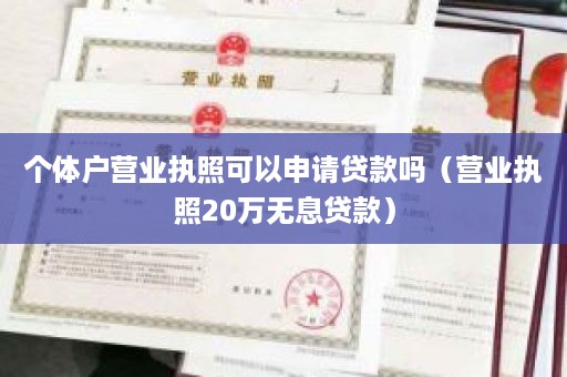 个体户营业执照可以申请贷款吗（营业执照20万无息贷款）