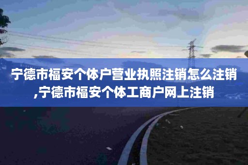 宁德市福安个体户营业执照注销怎么注销,宁德市福安个体工商户网上注销